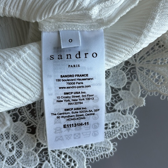 Sandro Paris off white lace trim top - Picture 8 of 9
